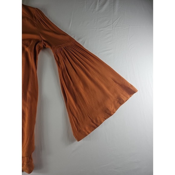 Free People Easy Girl Orange Bell Sleeve TunicTop women's size XS/TP - Picture 10 of 15